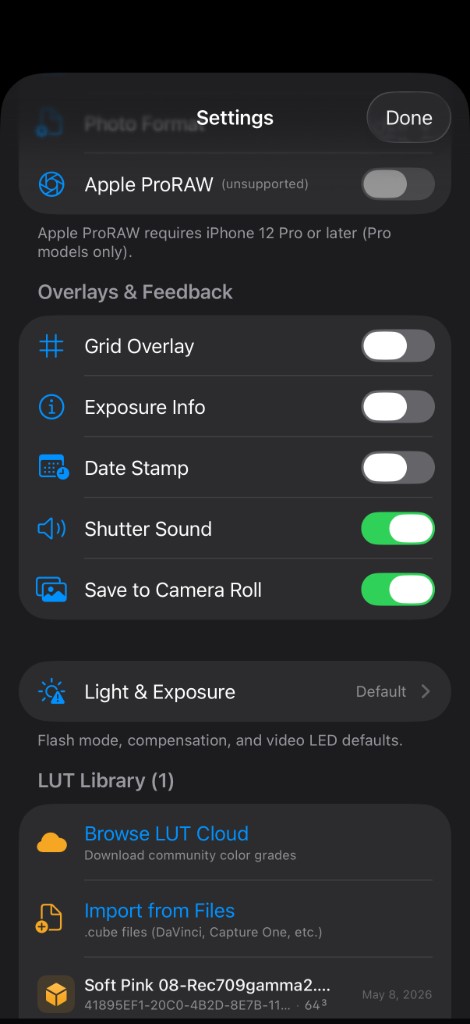 LUT Cloud browser with category chips and Newest / Popular sort